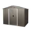 8Ft X 6Ft Outdoor Metal Storage Shed With Floor Base,Gray Sku: W540S00012 Gray Iron