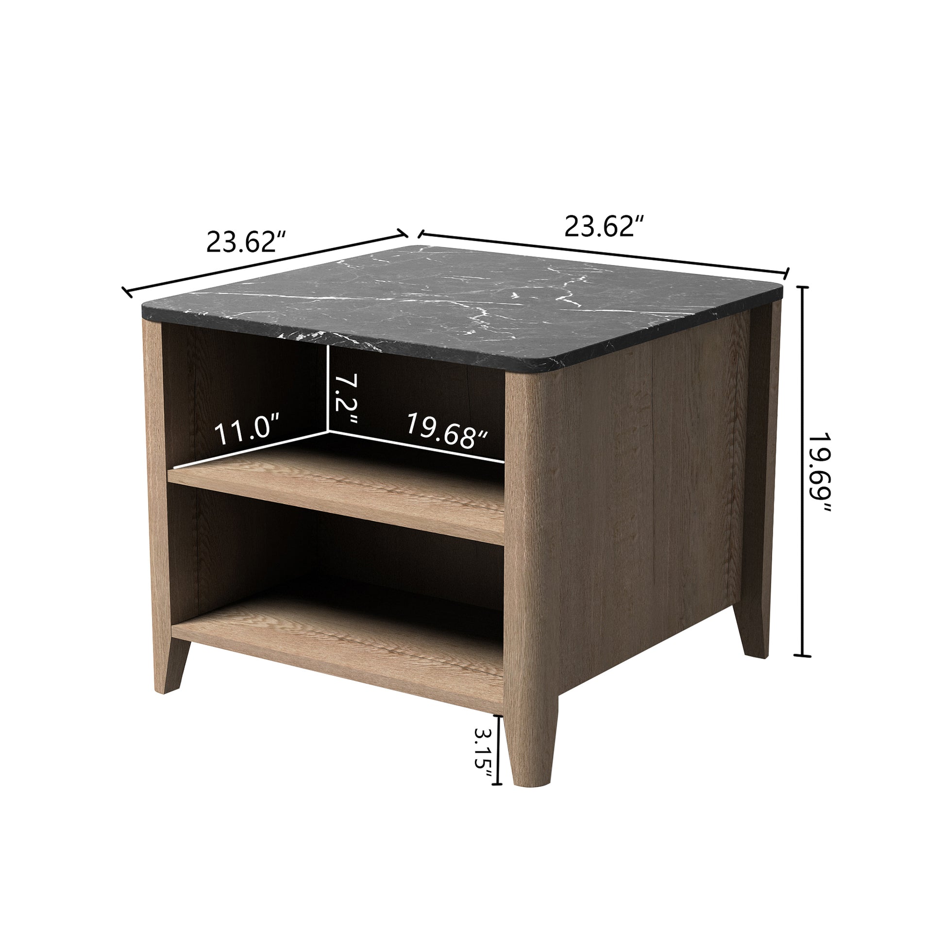 Tobacco Wood Grain Coffee Table. Nightstand Marble Primary Living Space American Traditional Open Storage Particle Board