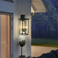4 Light Black Outdoor Wall Light Black Modern Glass Iron
