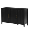 Featured Three Door Storage Cabinet With Metal Handles, Suitable For Corridors, Entrances, Living Rooms, And Study Rooms 1 2 Shelves Black Primary Living Space Shelves Included American Design Mdf