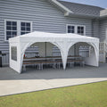 10'X20' Ez Pop Up Canopy Outdoor Portable Party Folding Tent With 6 Removable Sidewalls Carry Bag 6Pcs Weight Bag Beige White White Metal