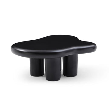 Cute Cloud Coffee Table For Living Room, Black ,35.43Inch Matt Black Primary Living Space Fiberglass