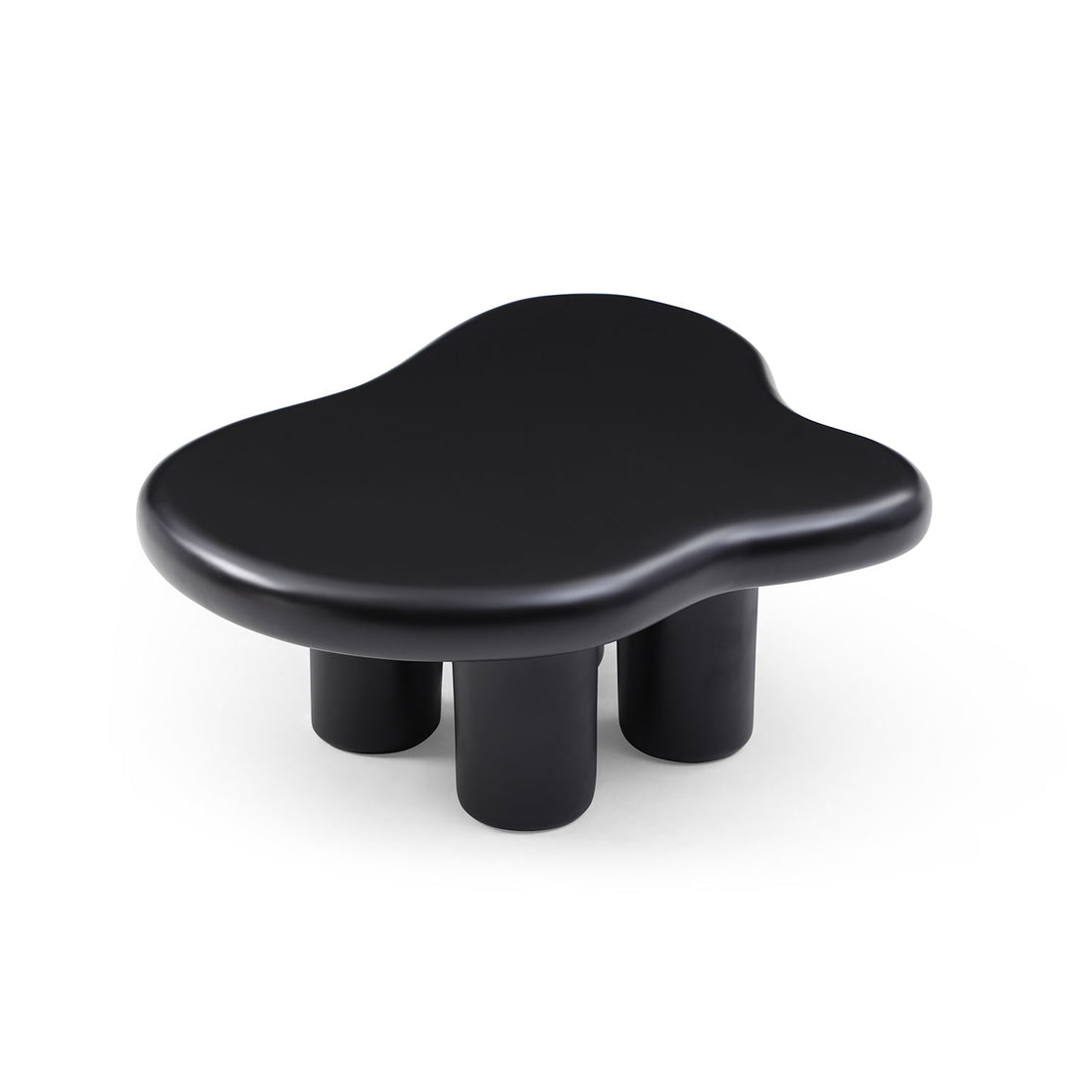 Cute Cloud Coffee Table For Living Room, Black ,35.43Inch Matt Black Primary Living Space Fiberglass