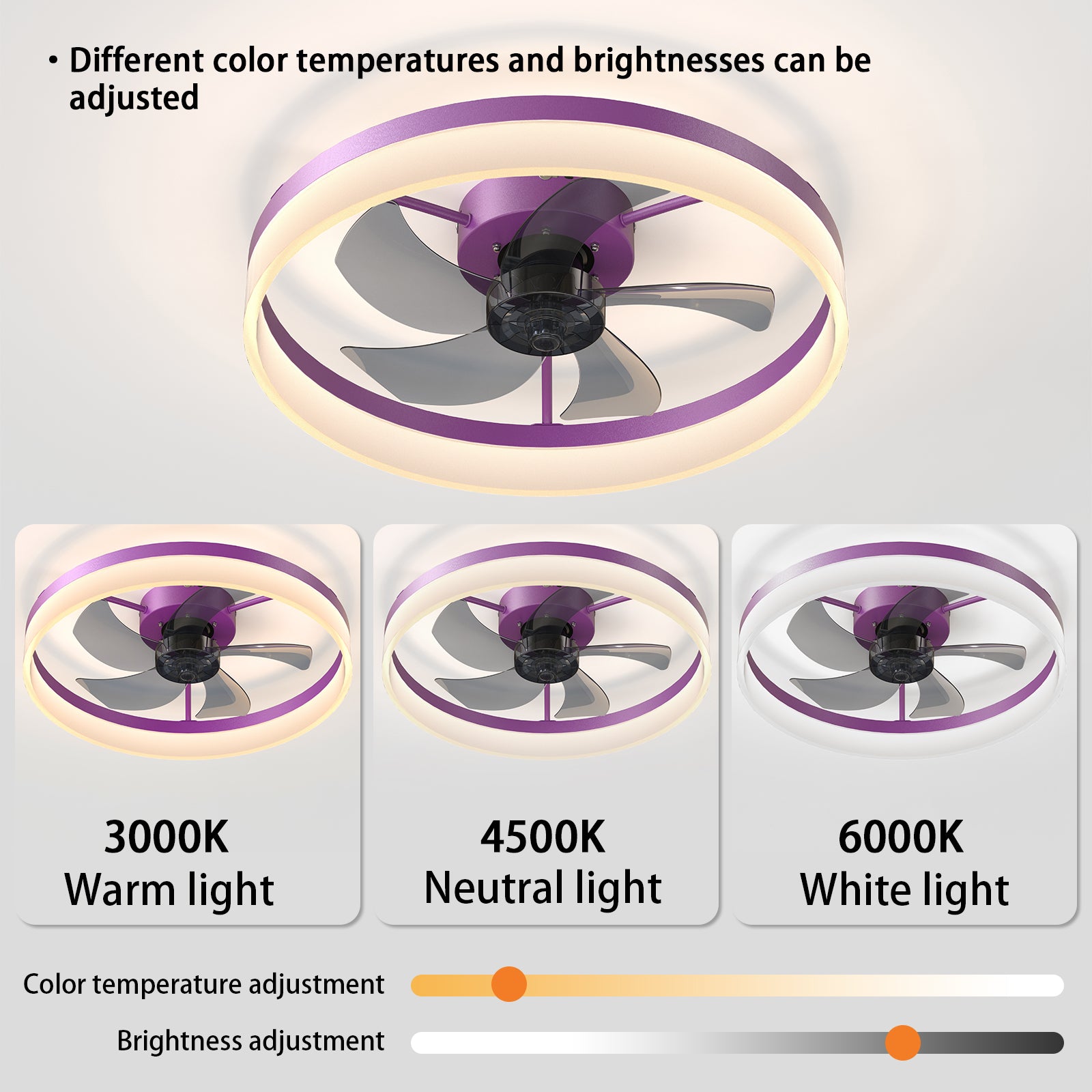 Ceiling Fans With Lights Dimmable Led Embedded Installation Of Thin Modern Ceiling Fans Purple Purple Modern Abs