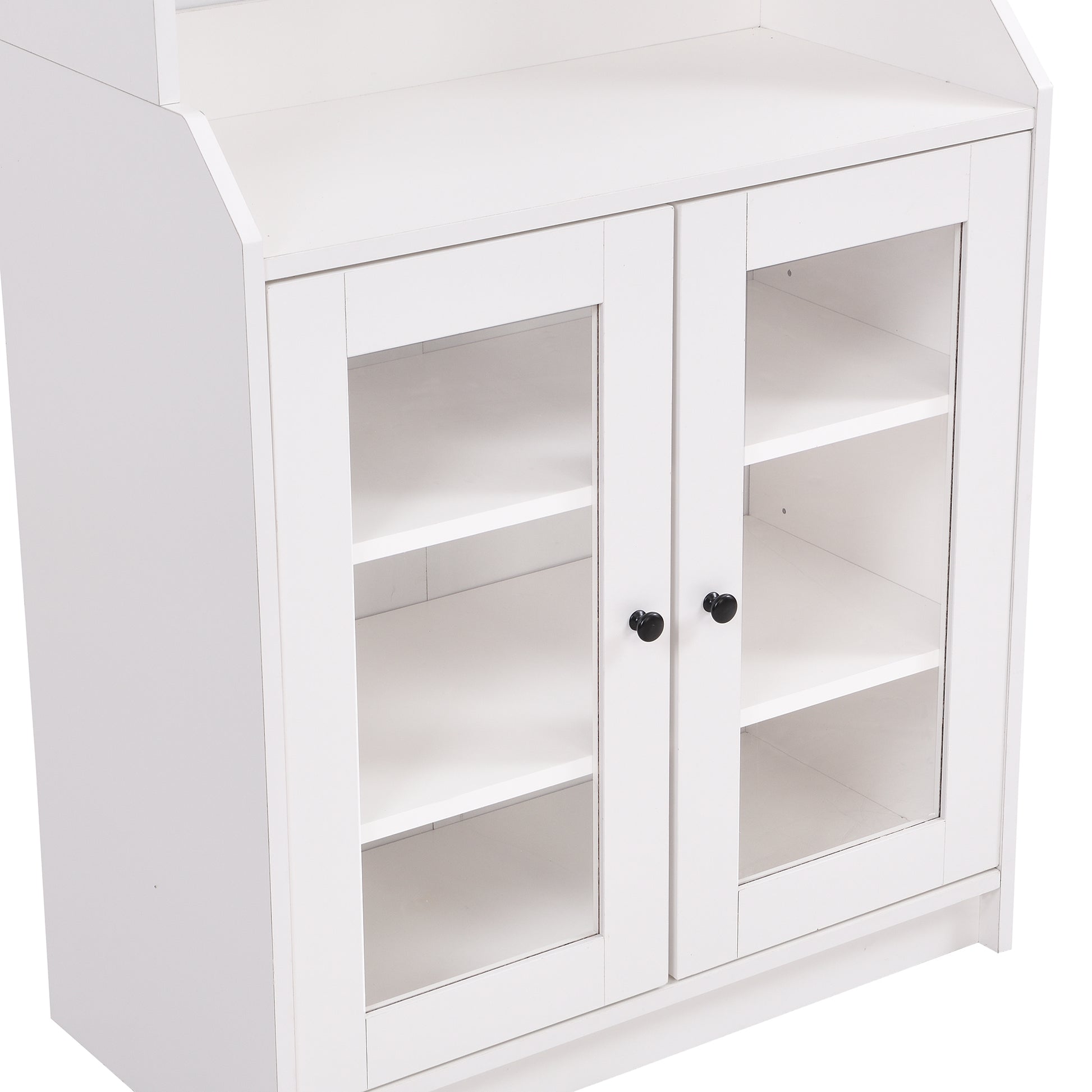 Elegant Tall Cabinet With Acrylic Board Door, Versatile Sideboard With Graceful Curves, Contemporary Bookshelf With Adjustable Shelves For Living Room, White Freestanding 5 Or More Shelves White Primary Living Space Open Storage Space Particle Board