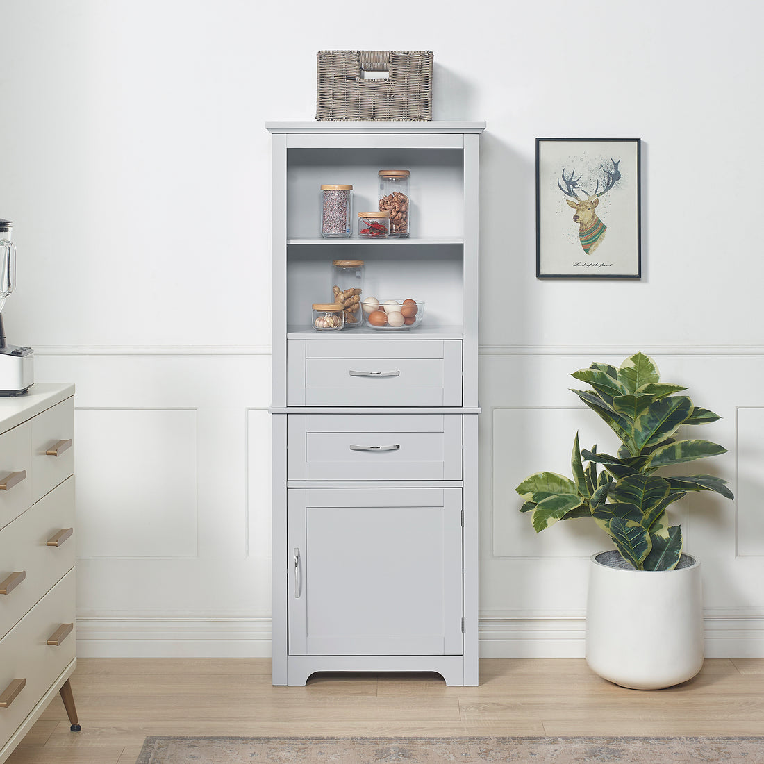 Bathroom Cabinets, Storage Cabinets, Cupboards, Storage Cabinets With Doors, Display Cabinets With Open Shelves, Freestanding Living Room Floor Cabinets, Home Office Gray Mdf