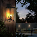 4 Light Black Outdoor Wall Light Black Modern Glass Iron