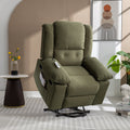 Massage Recliner,Power Lift Chair For Elderly With Adjustable Massage And Heating Function,Recliner Chair With Infinite Position And Side Pocket For Living Room ,Green Green Foam Corduroy