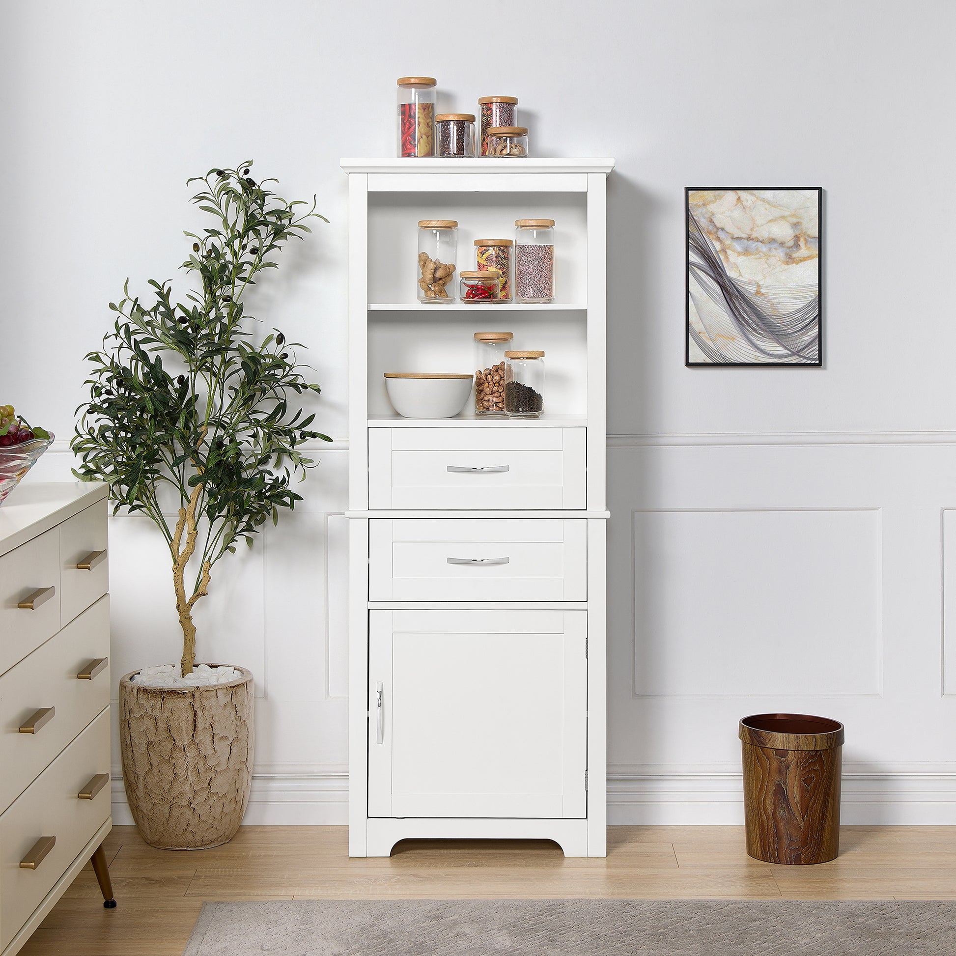 Bathroom Cabinets, Storage Cabinets, Cupboards, Storage Cabinets With Doors, Display Cabinets With Open Shelves, Freestanding Living Room Floor Cabinets, Home Office White Mdf