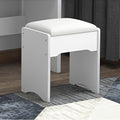 Fashion Vanity Desk With Mirror And Lights For Makeup And Chair, Vanity Mirror With Lights And Table Set With 3 Color Lighting Brightness Adjustable, 4 Drawers, White Color White Mdf