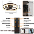 Ceiling Fans With Lights, Minimalist Ring Led Chandelier Fan With Remote Control Modern Ceiling Lamp For Bedroom Nursery Living Room Brown Iron