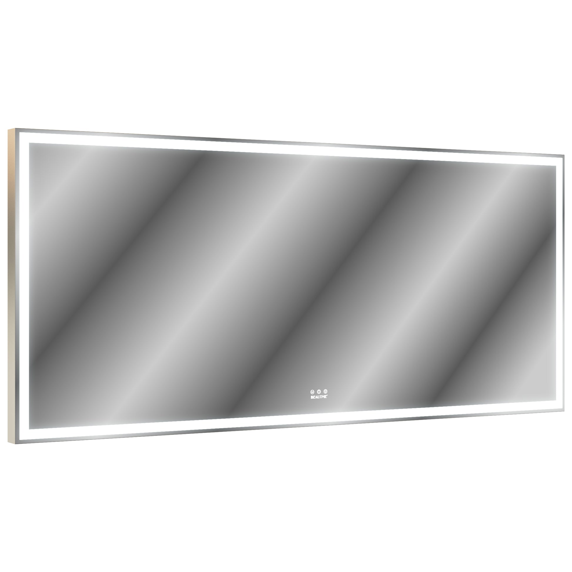 72X32 Inch Oversized Led Bathroom Mirror Wall Mounted Mirror With 3 Color Modes Aluminum Frame Wall Mirror Large Full Length Mirror With Lights Lighted Full Body Mirror For Bedroom Living Room