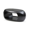 39.37'' Oval Coffee Table, Sturdy Fiberglass Table For Living Room, No Need Assembly Black Matt Black Fiberglass