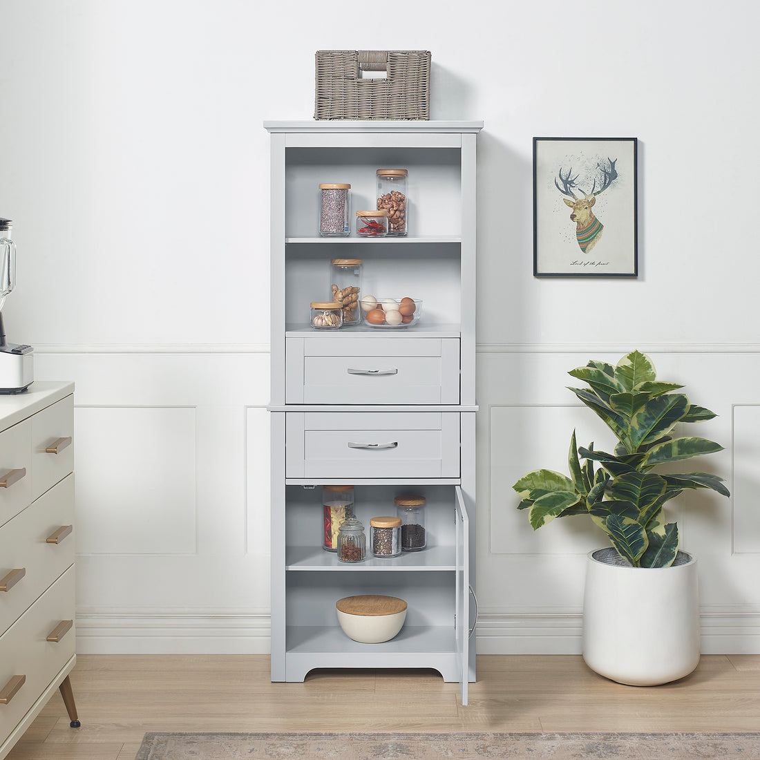 Bathroom Cabinets, Storage Cabinets, Cupboards, Storage Cabinets With Doors, Display Cabinets With Open Shelves, Freestanding Living Room Floor Cabinets, Home Office Gray Mdf