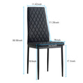Dining Chair Set For 6 Black Pu