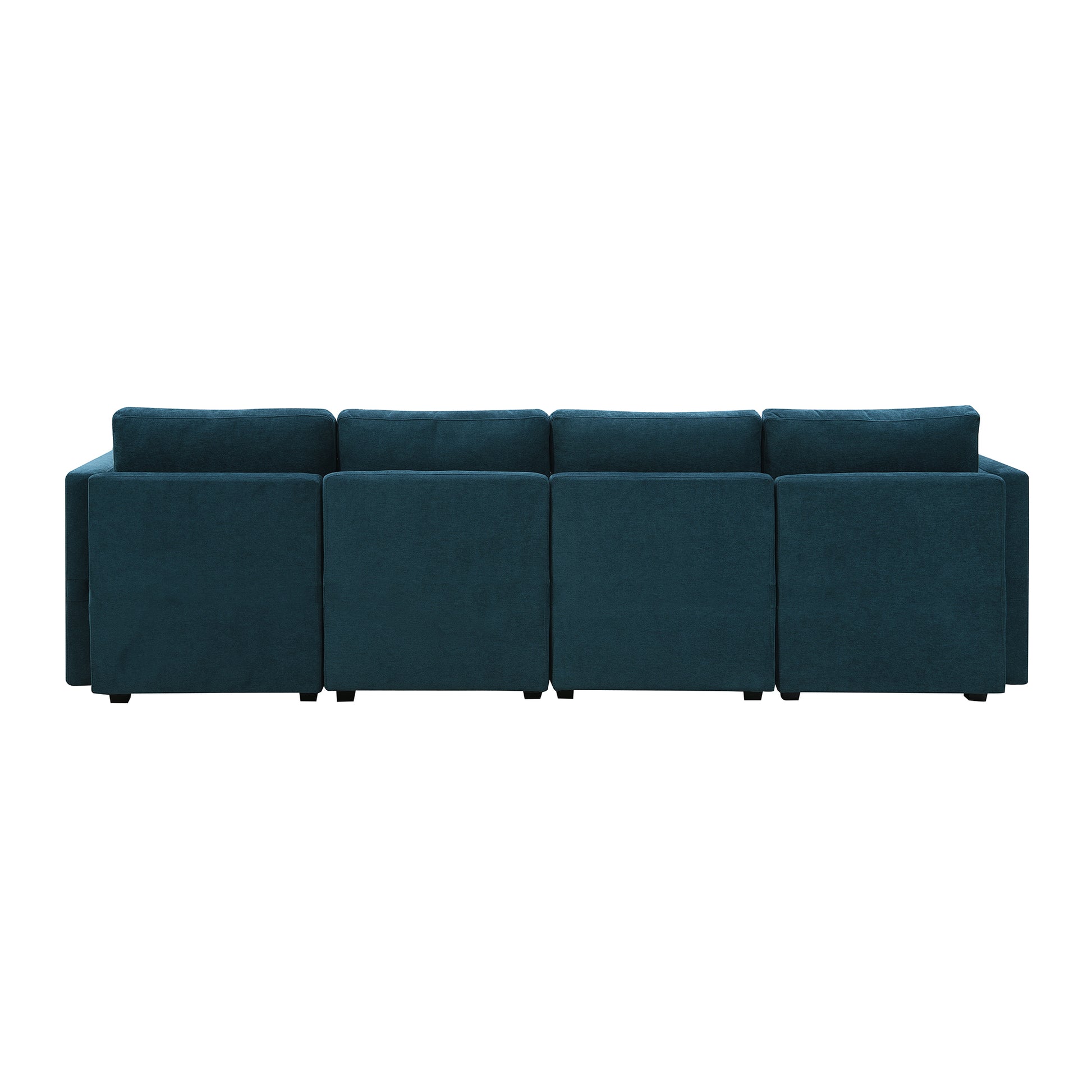 109*54.7" Chenille Modular Sectional Sofa,U Shaped Couch With Adjustable Armrests And Backrests,6 Seat Reversible Sofa Bed With Storage Seats For Living Room, Apartment,2 Colors Blue Chenille 6 Seat