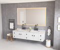 Bathroom Led Mirror Is Multi Functional And Each Function Is Controlled By A Smart Touch Button. White Aluminium