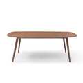 70.87Inch Rectangular Dining Table Walnut Finished Ash Veneer Top 8 Persons Walnut Foam Mdf