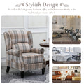 Vintage Armchair Sofa Comfortable Upholstered Leisure Chair Recliner Chair For Living Room Beige Check Beige Fabric 1 Seat