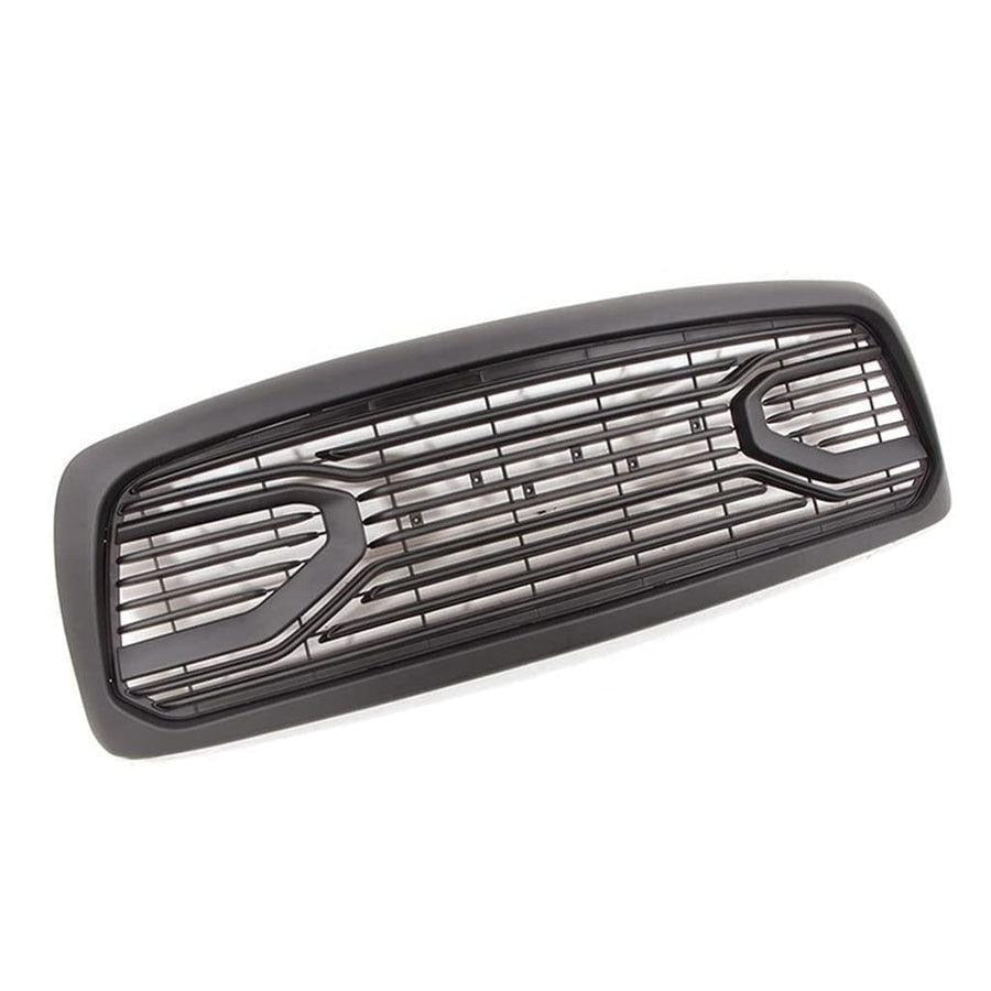 Big Horn Style Front Grille For 2002 2003 2004 2005 Dodge Ram 1500 W Letters Matt Black Abs Abs