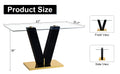 Large Modern Minimalist Rectangular Glass Dining Table For 6 8 With 0.4