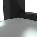 Console Table Double Layer Tempered Glass Rectangular Porch Table Black Leg Double Layer Glass Tea Table Black Glass