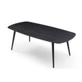 86.61Inch Modern Mid Century Dining Table Rectangular Table Balck Oak Black Dining Room Foam Mdf