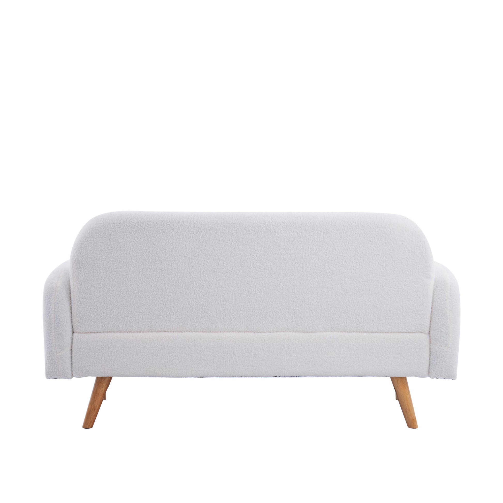 59.1" Teddy Velvet Beige Two Seater Sofa With Three Lumbar Pillows Light Beige Wood Primary Living Space Eucalyptus Square Arms Foam Teddy 2 Seat