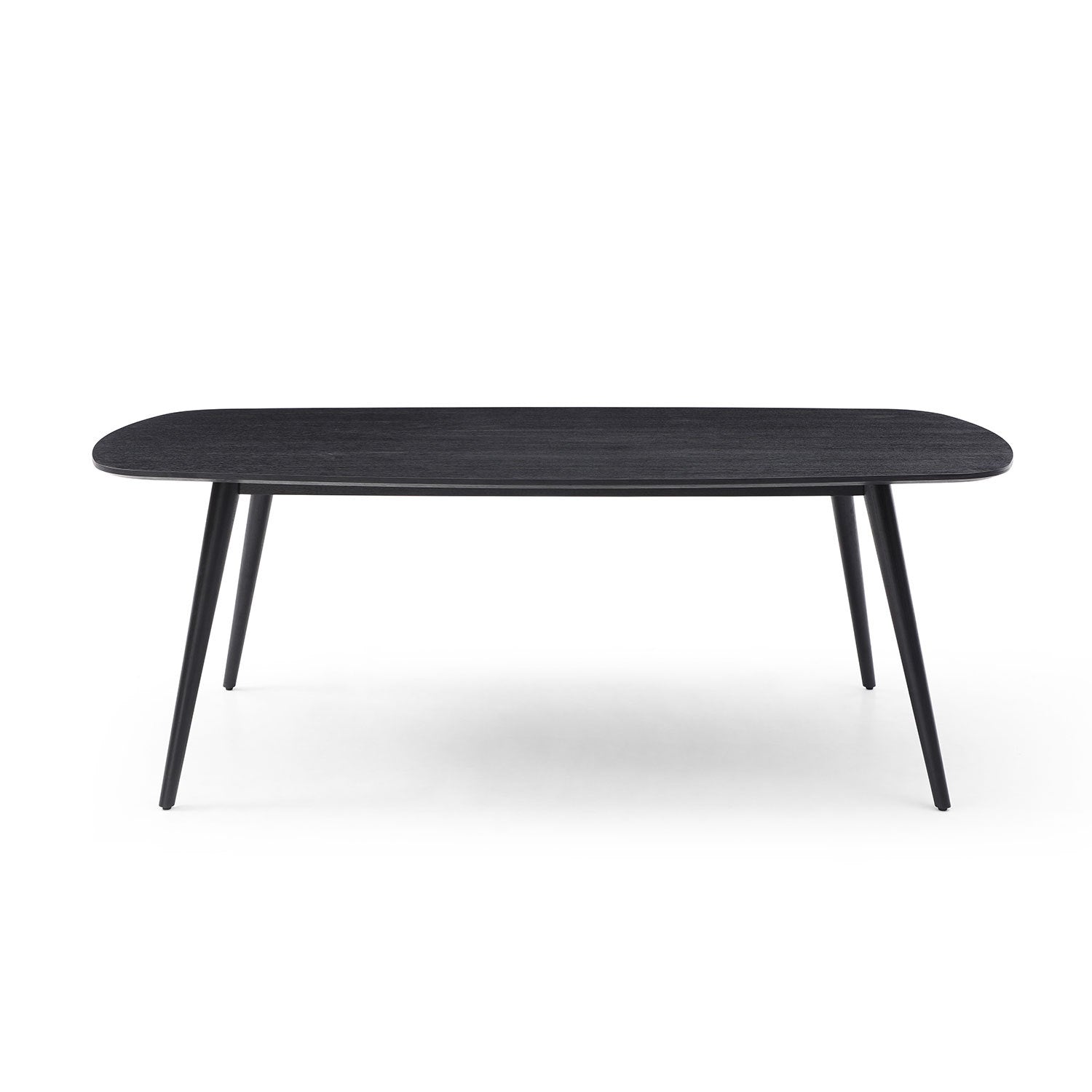 86.61Inch Modern Mid Century Dining Table Rectangular Table Balck Oak Black Dining Room Foam Mdf