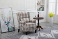 Vintage Armchair Sofa Comfortable Upholstered Leisure Chair Recliner Chair For Living Room Beige Check Beige Fabric 1 Seat