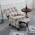 Vintage Armchair Sofa Comfortable Upholstered Leisure Chair Recliner Chair For Living Room Beige Check Beige Fabric 1 Seat