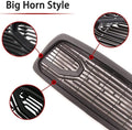 Big Horn Style Front Grille For 2002 2003 2004 2005 Dodge Ram 1500 W Letters Matt Black Abs Abs