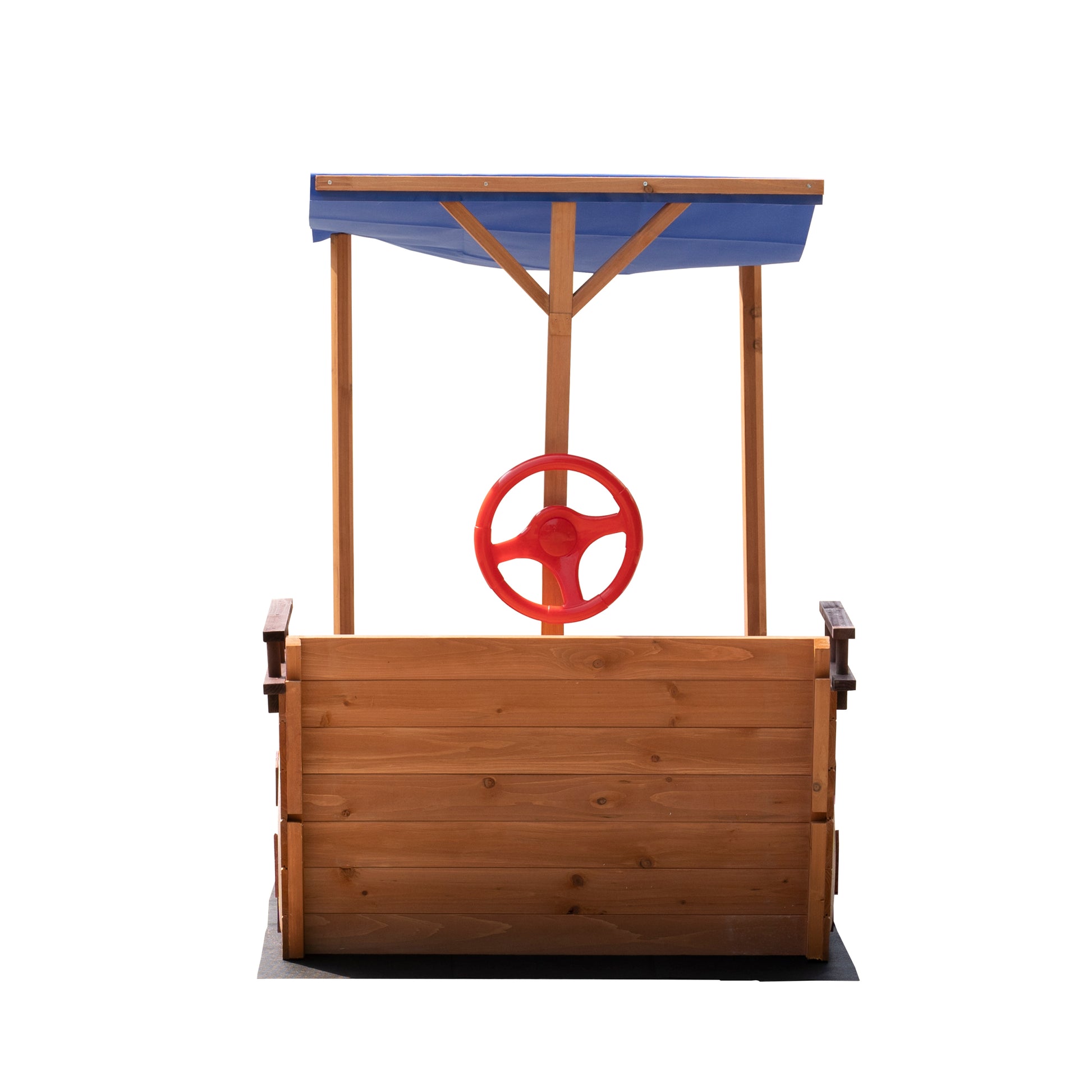 Outsunny Pirate Sandbox With Cover And Rudder, Wooden Sandbox With Storage Bench And Seat, Outdoor Toy For Kids Ages 3 8 Years Old Natural Wood 200 Lbs & Over American Design,Cute,Pastoral 5 To 8 Years Solid Wood Indoor & Outdoor Use