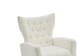 Modern Accent Chair With Ottoman, Comfy Armchair For Living Room, Bedroom, Apartment, Office White White Primary Living Space Classic Polyester