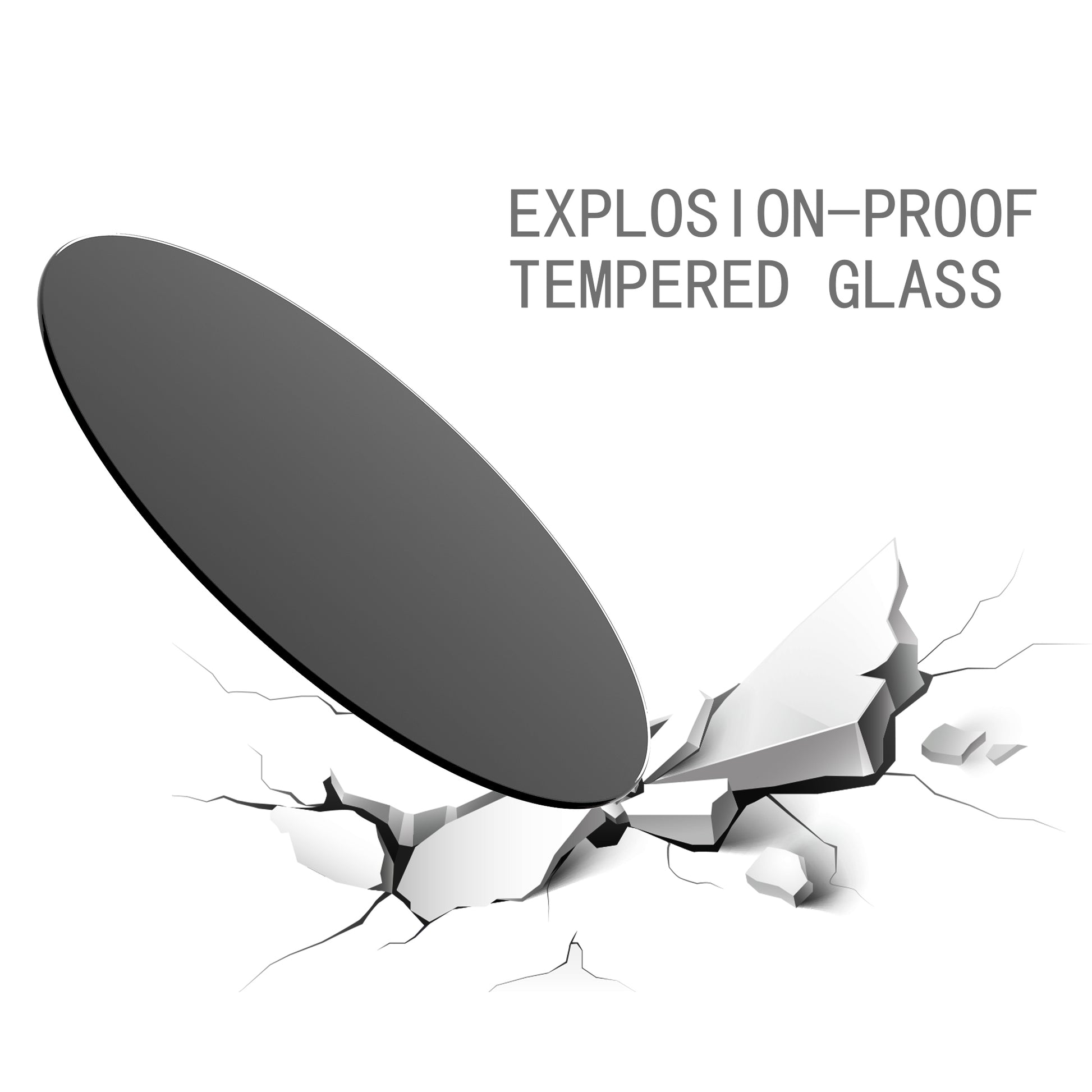 30" Inch Round Tempered Glass Table Top Black Glass 1 4" Inch Thick Round Polished Edge Black Tempered Glass