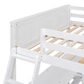 Full Over Full Bunk Bed With Desk, White White Solid Wood Mdf