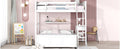 Twin Over Full Bunk Bed With Desk, White White Solid Wood Mdf