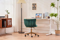 Office Desk Chair, Upholstered Home Office Desk Chairs With Adjustable Swivel Wheels, Ergonomic Office Chair For Living Room, Bedroom, Office, Vanity Study Emerald Emerald Office Modern Foam Velvet
