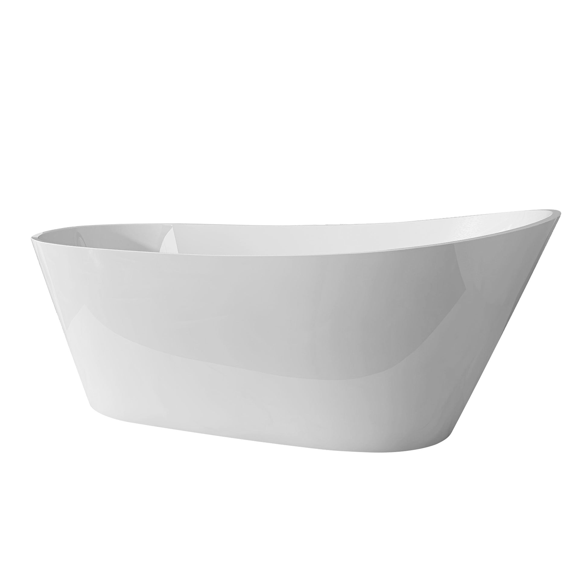 59" Acrylic Free Standing Tub Classic Oval Shape Soaking Tub, Adjustable Freestanding Bathtub With Integrated Slotted Overflow And Chrome Pop Up Drain Anti Clogging Gloss White Gloss White Oval Bathroom Freestanding Tubs Polished 59 61 In Modern Soaking