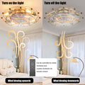 Low Profile Caged Ceiling Fan With Lights Remote Control, Embedded Modern Industrial Ceiling Fan Gold Modern Abs