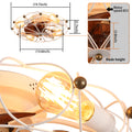 Low Profile Caged Ceiling Fan With Lights Remote Control, Embedded Modern Industrial Ceiling Fan White Modern Abs