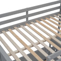 Full Over Full Bunk Bed With Desk, Gray Gray Solid Wood Mdf