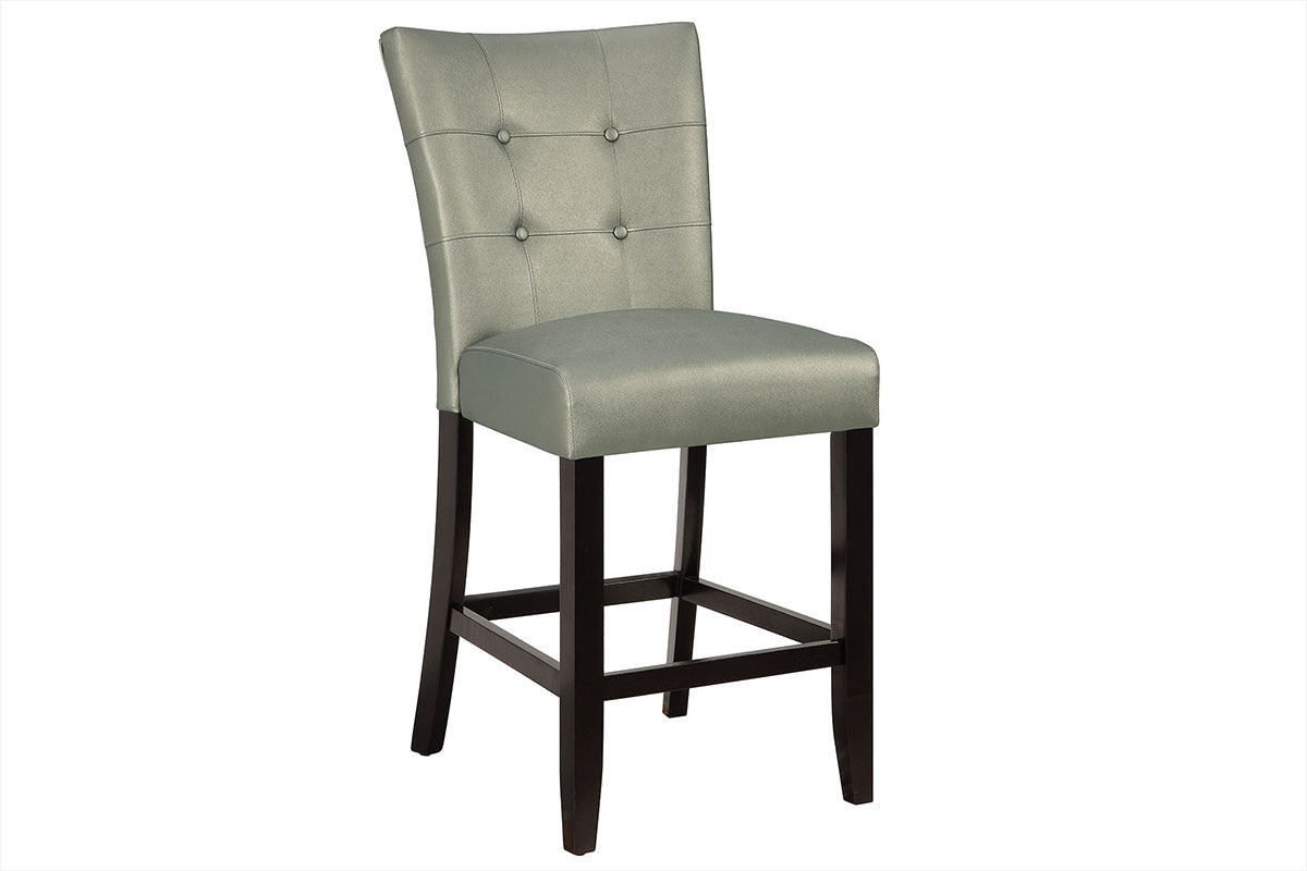 Dining Room Furniture 6Pc Counter Height Dining Set Dining Table W Storage 4X High Chairs 1X Bench Silver Faux Leather Tufted Seats Faux Marble Table Top Silver Seats 6 Espresso Dining Room 60 Inches Bench Seating Classic,Contemporary,Transitional Birch
