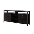 Home Entertainment Stand, Tv Stand With 4 Storage Drawers, Display Table In Red Cocoa Espresso 50 59 Inches Particle Board