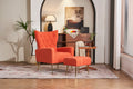 Modern Accent Chair With Ottoman, Comfy Armchair For Living Room, Bedroom, Apartment, Office Brick Red Brick Red Primary Living Space Classic Polyester