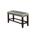 Dining Room Furniture 6Pc Counter Height Dining Set Dining Table W Storage 4X High Chairs 1X Bench Silver Faux Leather Tufted Seats Faux Marble Table Top Silver Seats 6 Espresso Dining Room 60 Inches Bench Seating Classic,Contemporary,Transitional Birch