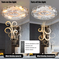 Low Profile Caged Ceiling Fan With Lights Remote Control, Embedded Modern Industrial Ceiling Fan White Modern Abs