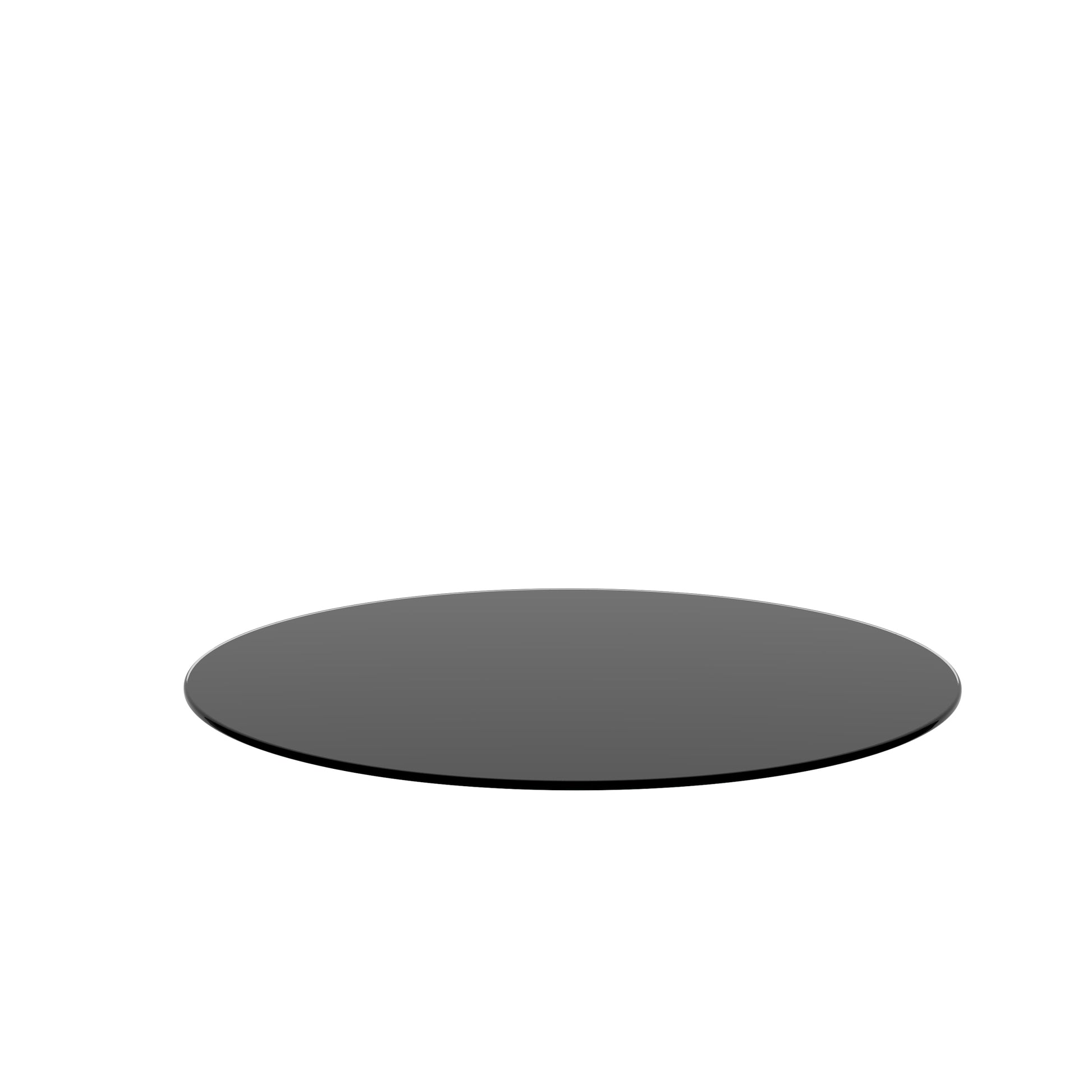 30" Inch Round Tempered Glass Table Top Black Glass 1 4" Inch Thick Round Polished Edge Black Tempered Glass