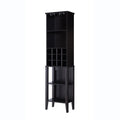 Wine Cellar, Bar Display Cabinet With Wine Glass Holder, Wine Bottle Compartment Fits 12 Bottles Espresso Particle Board