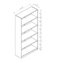 White Bookcase Display, Modern Bookstand With Five Shelves White Particle Board